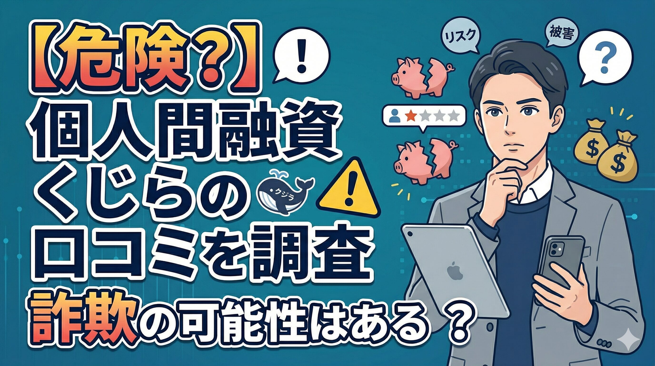 【危険？】個人間融資くじらの口コミを調査｜詐欺の可能性はある？