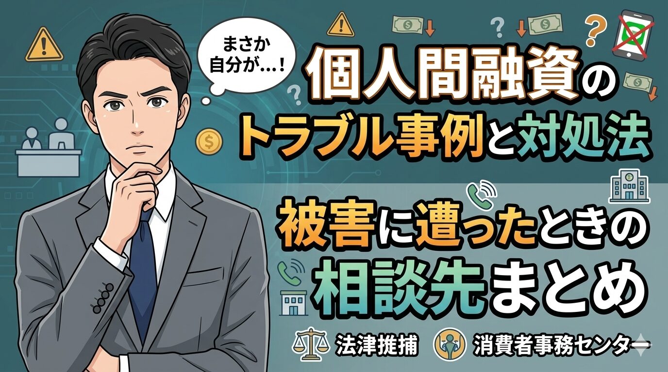 個人間融資のトラブル事例と対処法｜被害に遭ったときの相談先まとめ