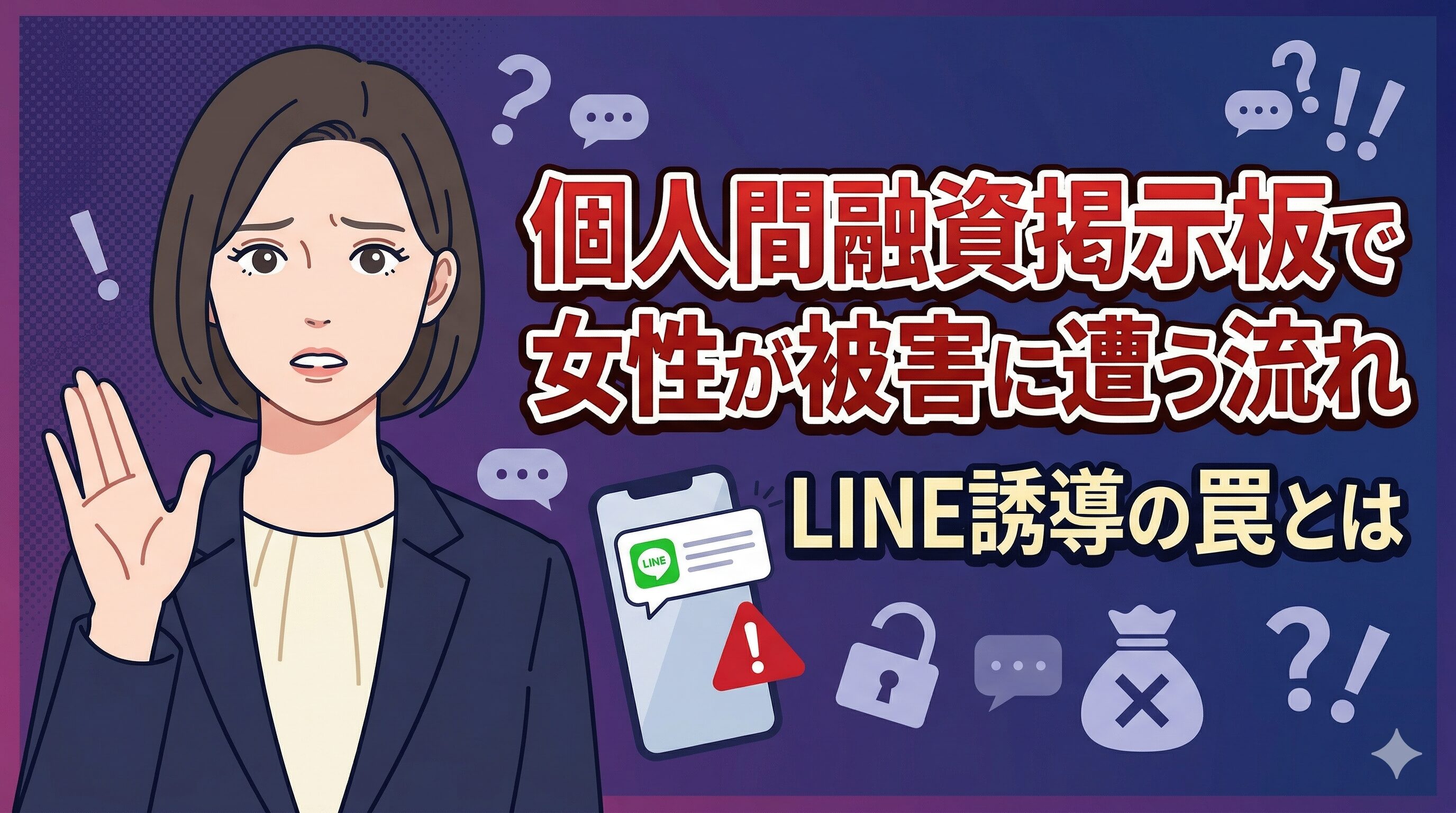 個人間融資掲示板で女性が被害に遭う流れ｜LINE誘導の罠とは