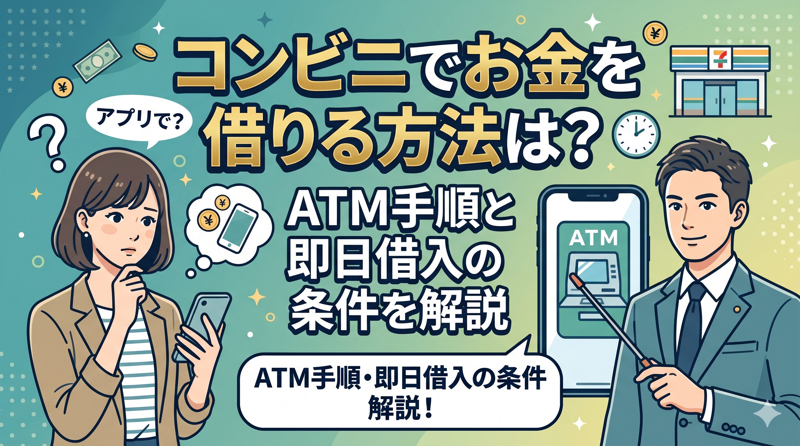 コンビニでお金を借りる方法は？ATM手順と即日借入の条件を解説