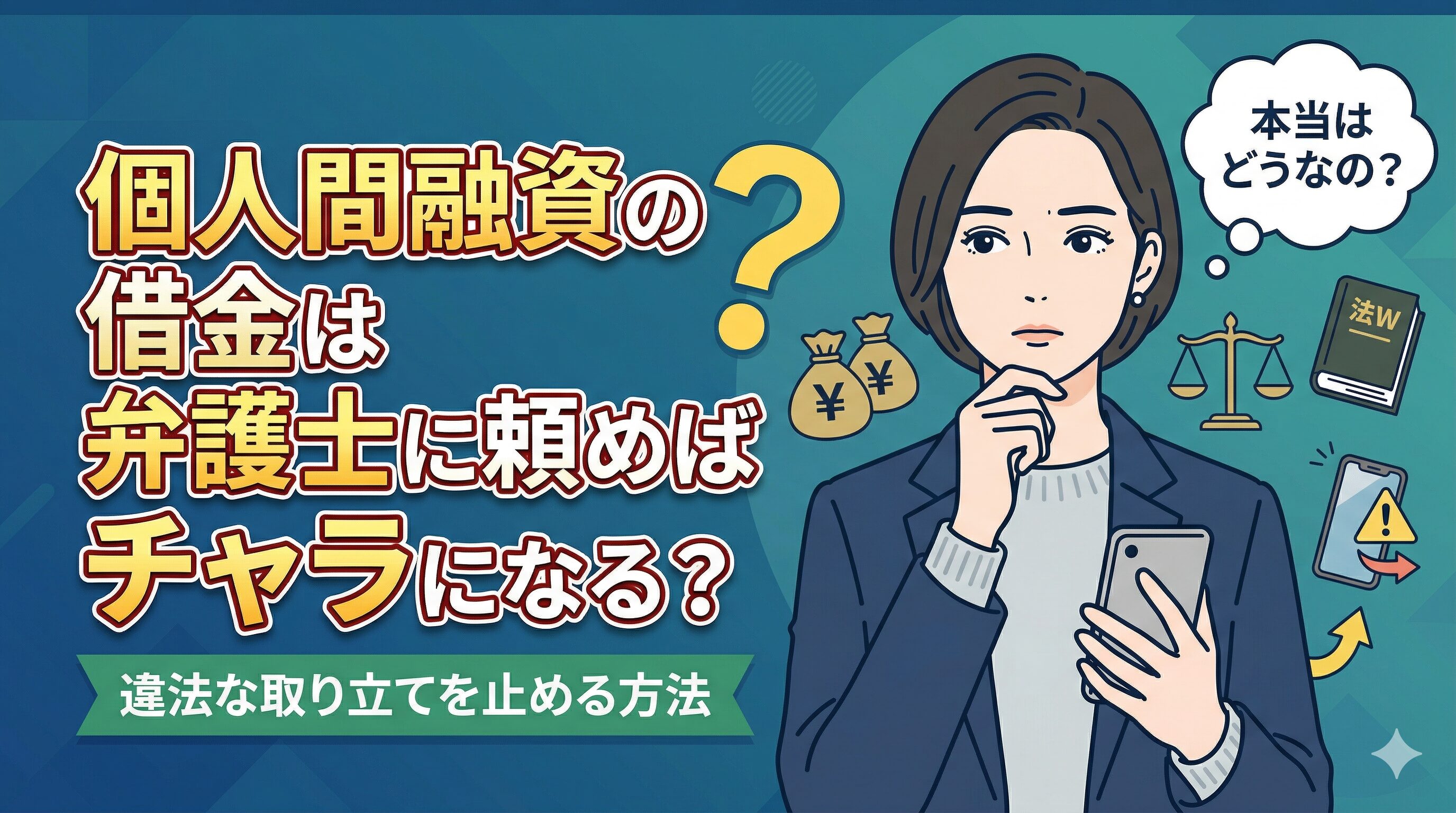 個人間融資の借金は弁護士に頼めばチャラになる？違法な取り立てを止める方法