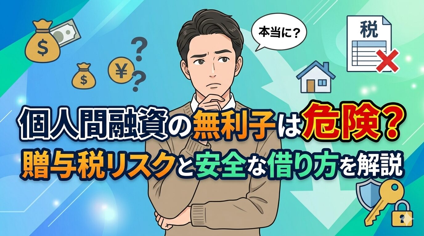 個人間融資の無利子は危険？贈与税リスクと安全な借り方を解説