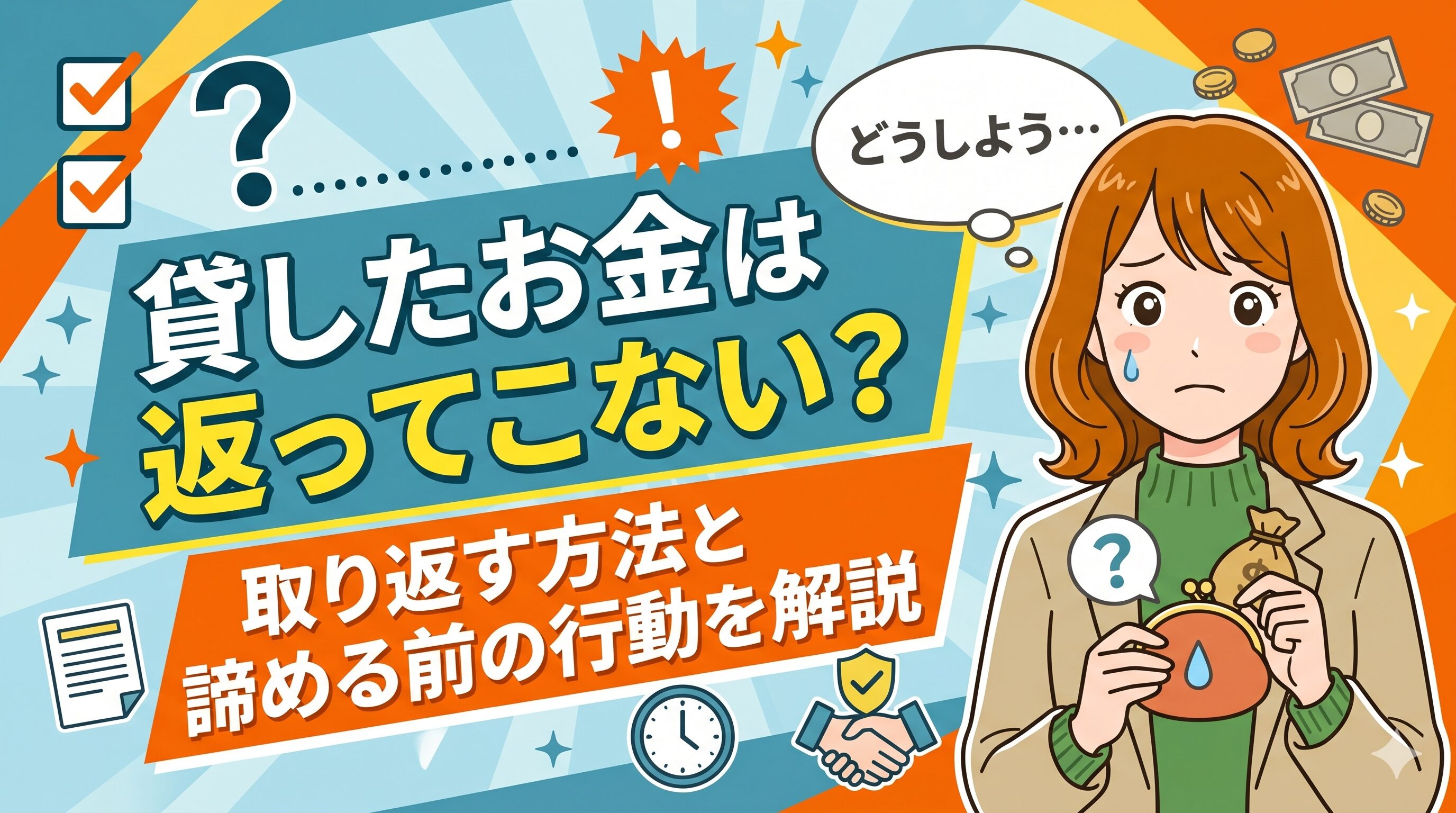 貸したお金は返ってこない？取り返す方法と諦める前の行動を解説