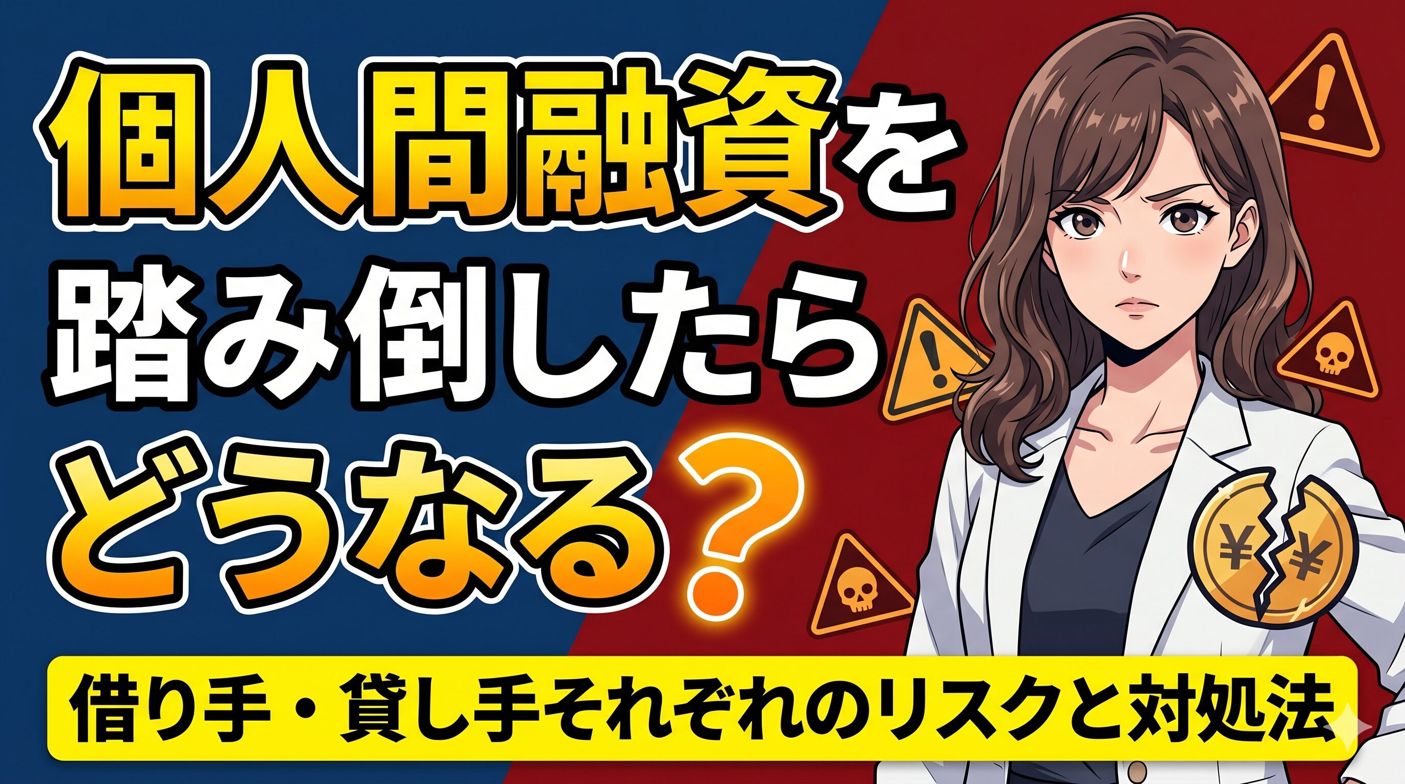 個人間融資を踏み倒したらどうなる？借り手・貸し手それぞれのリスクと対処法