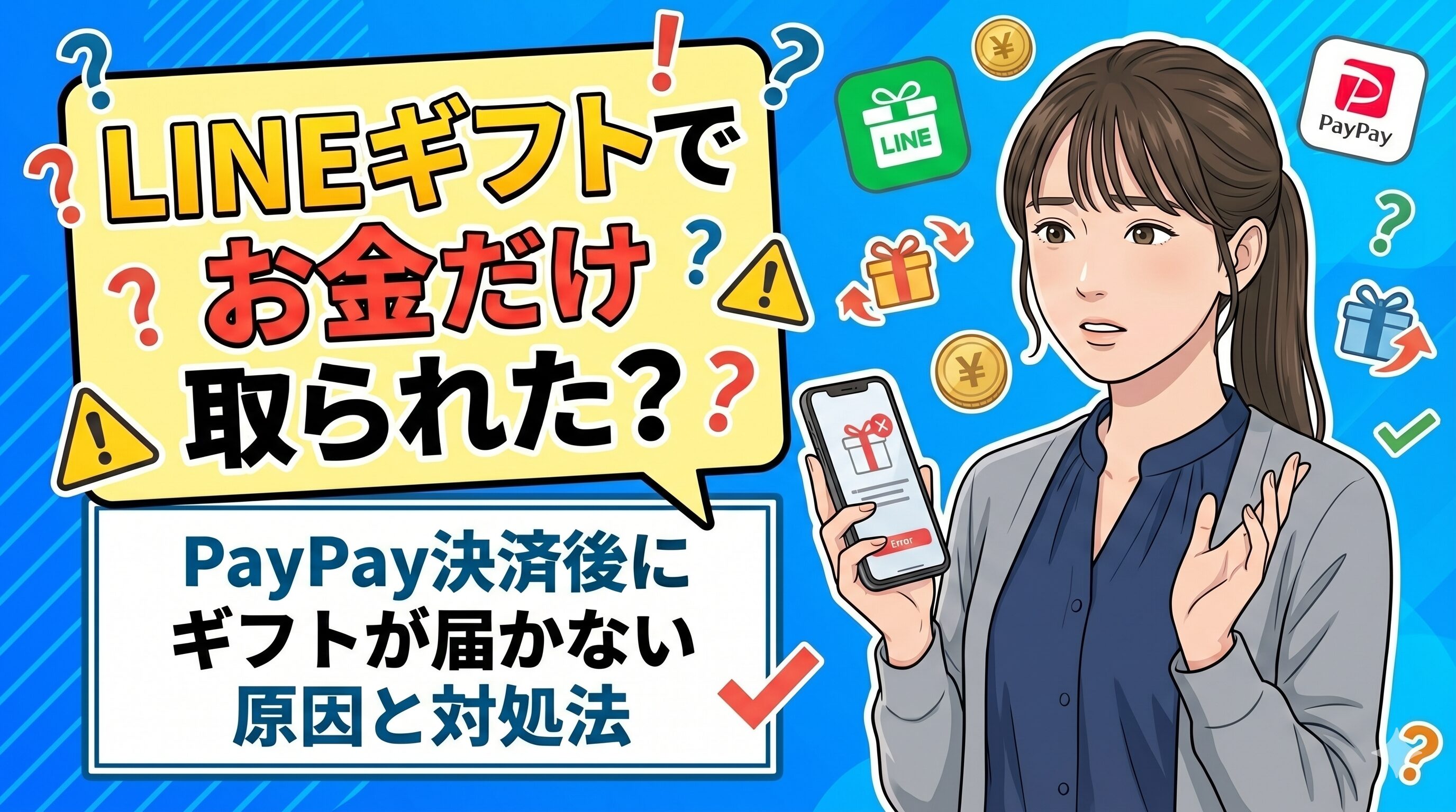 LINEギフトでお金だけ取られた？PayPay決済後にギフトが届かない原因と対処法