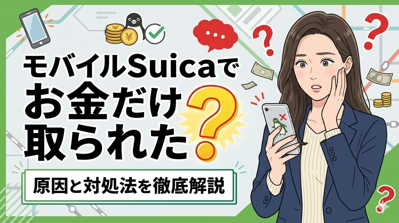 モバイルSuicaでお金だけ取られた？原因と対処法を徹底解説