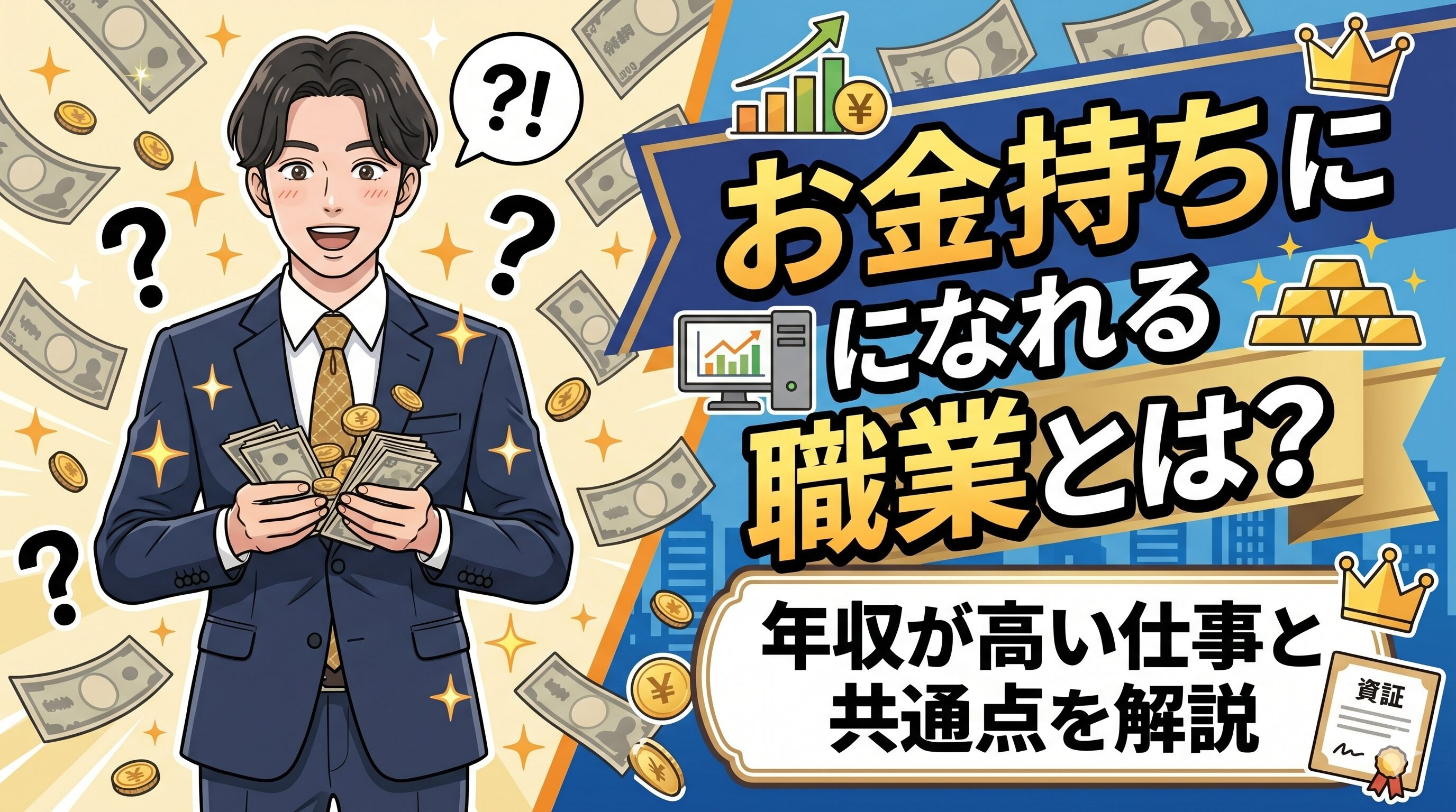 お金持ちになれる職業とは？年収が高い仕事と共通点を解説