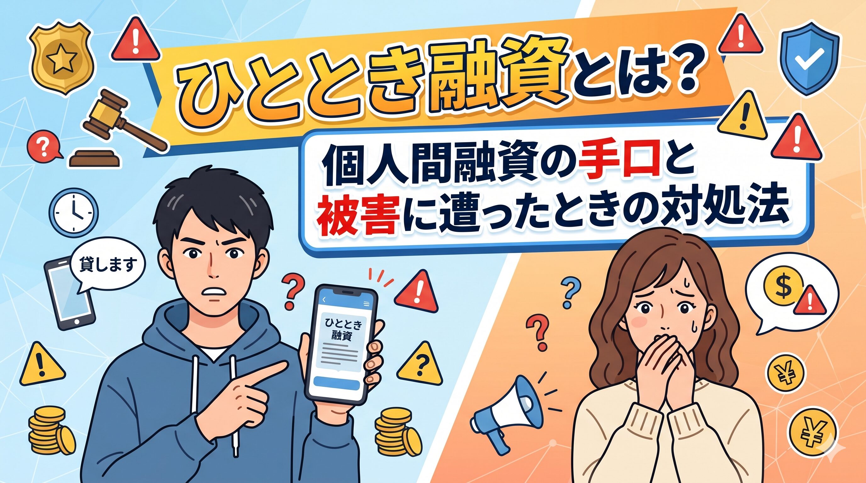 ひととき融資とは？個人間融資の手口と被害に遭ったときの対処法