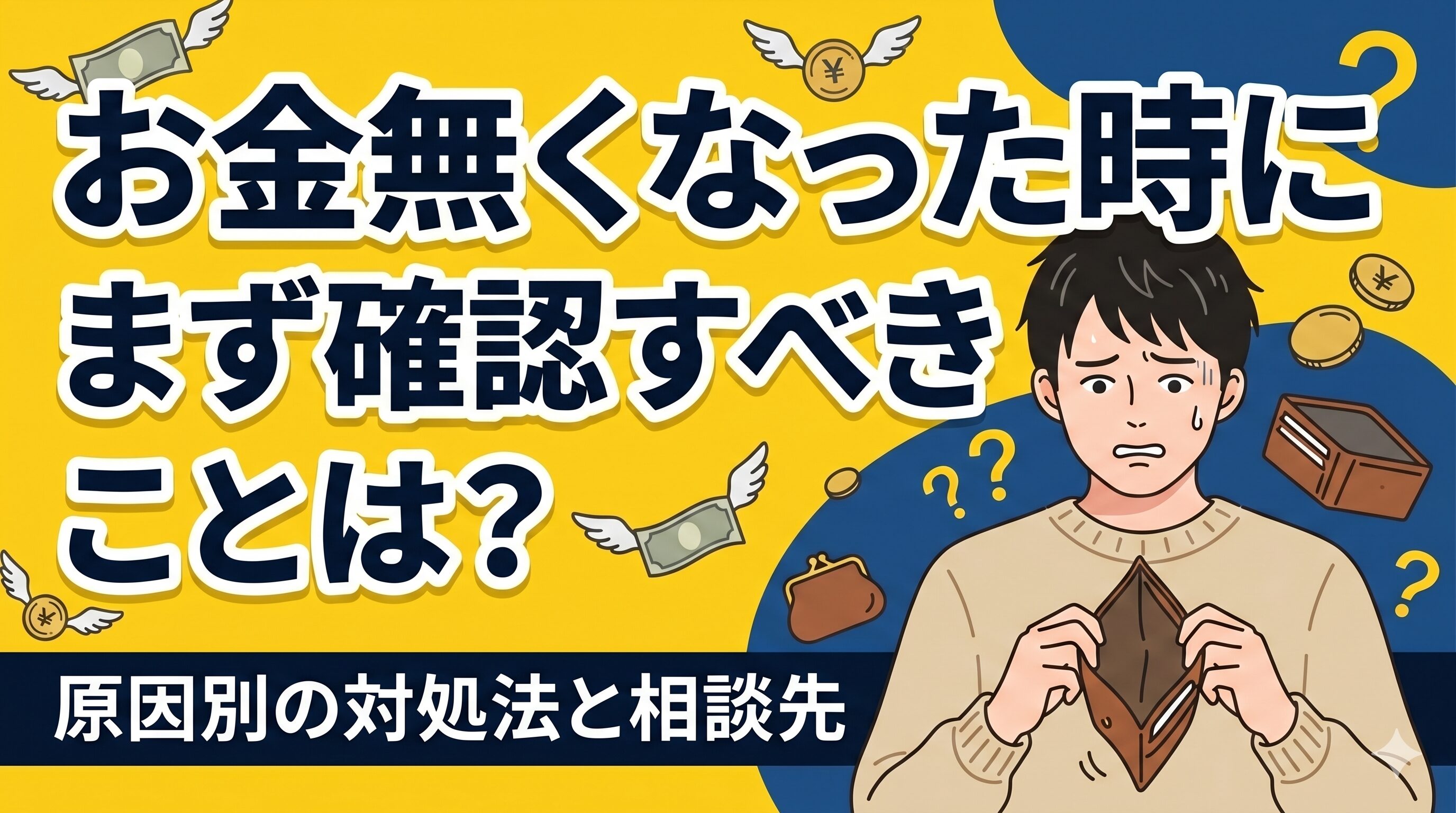 お金無くなった時にまず確認すべきことは？原因別の対処法と相談先