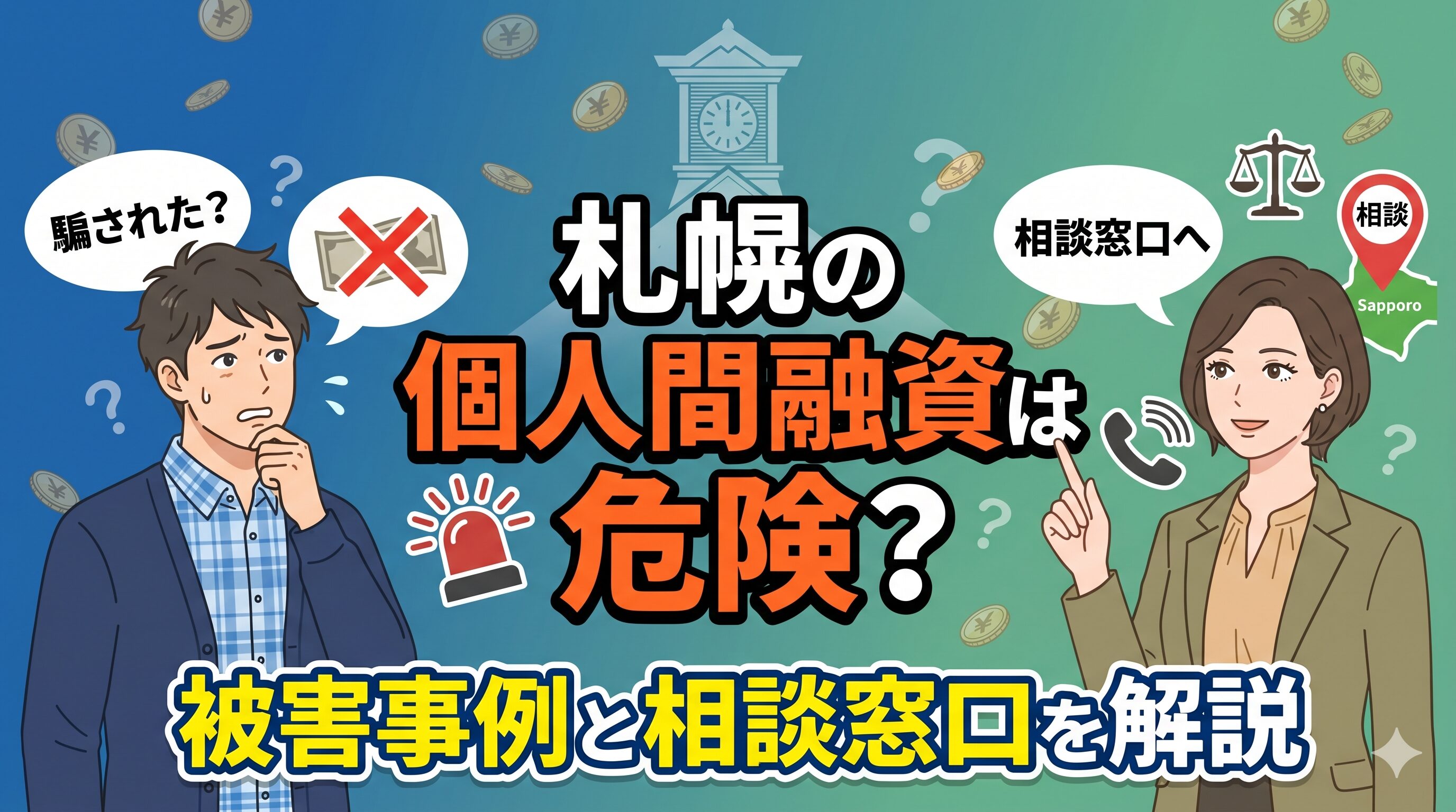 札幌の個人間融資は危険？被害事例と相談窓口を解説