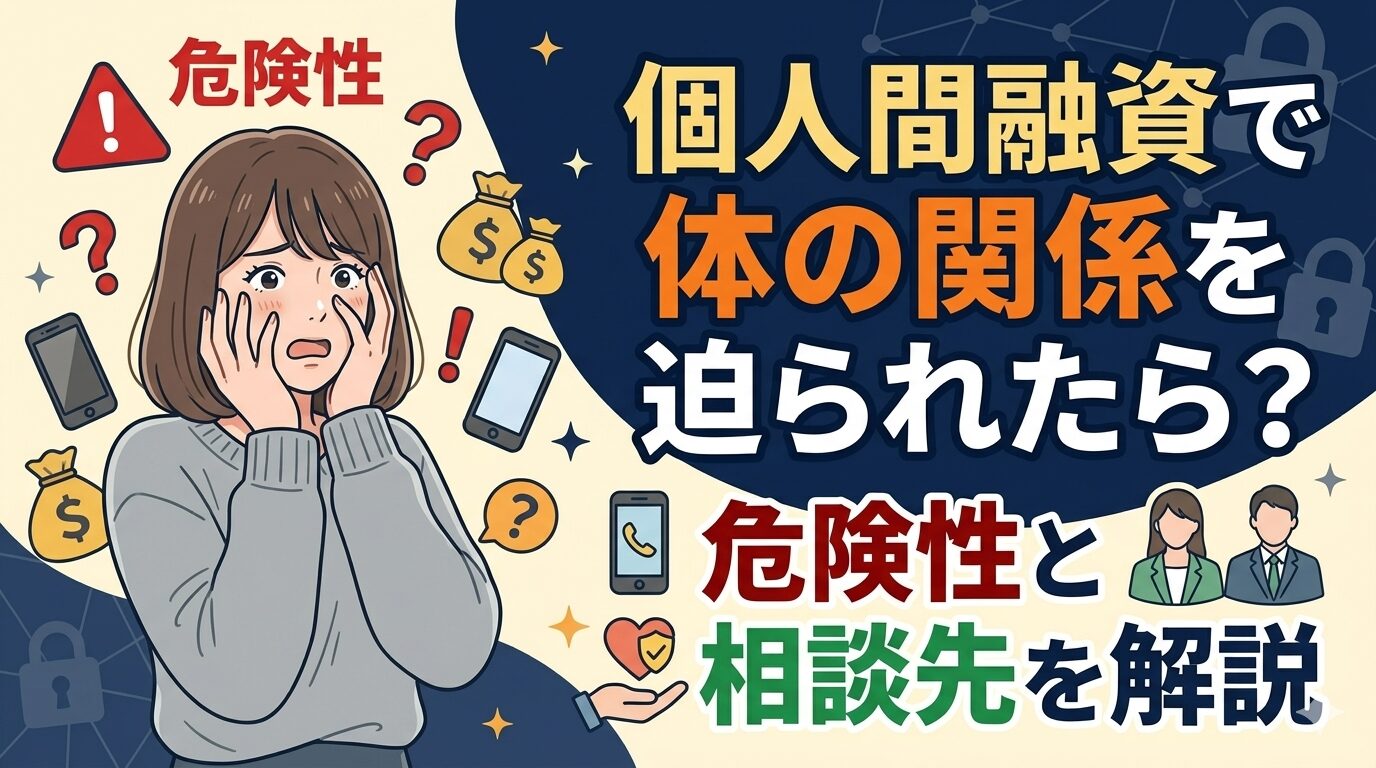 個人間融資で体の関係を迫られたら？危険性と相談先を解説