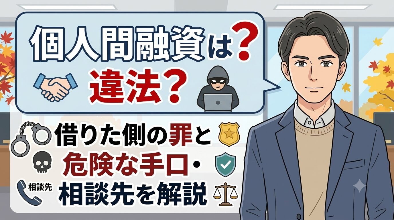 個人間融資は違法？借りた側の罪と危険な手口・相談先を解説