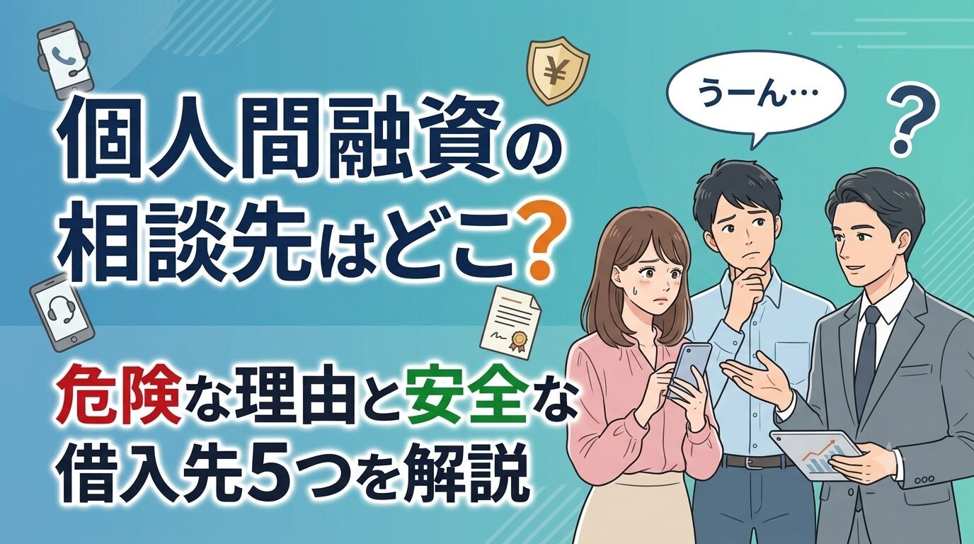 個人間融資の相談先はどこ？危険な理由と安全な借入先5つを解説