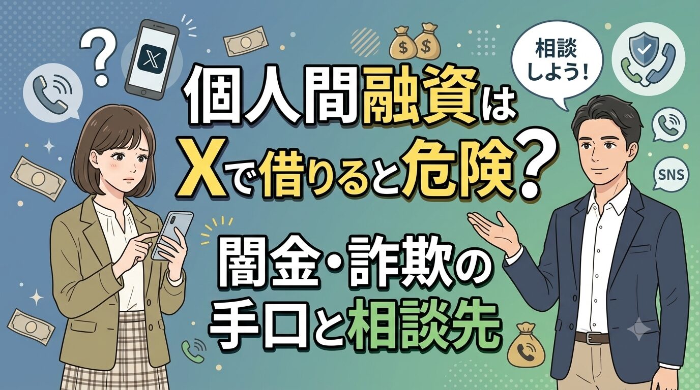 個人間融資はXで借りると危険？闇金・詐欺の手口と相談先