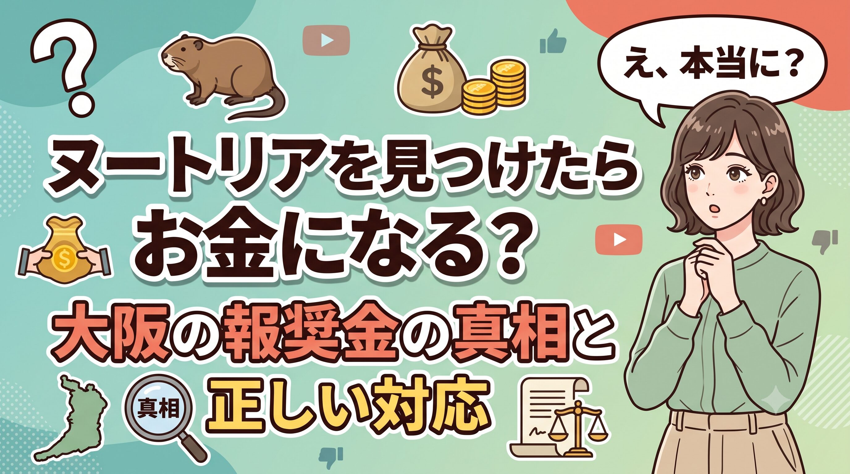 ヌートリアを見つけたらお金になる？大阪の報奨金の真相と正しい対応