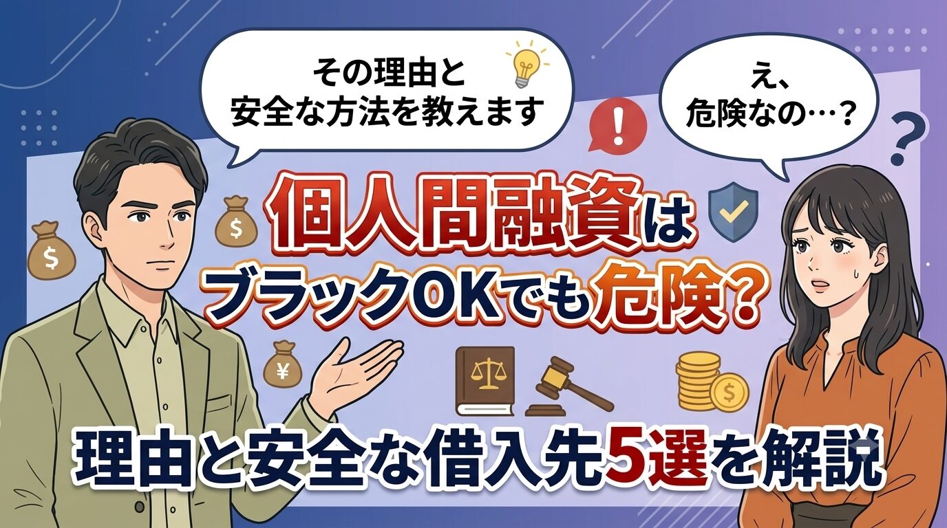 個人間融資はブラックOKでも危険？理由と安全な借入先5選を解説