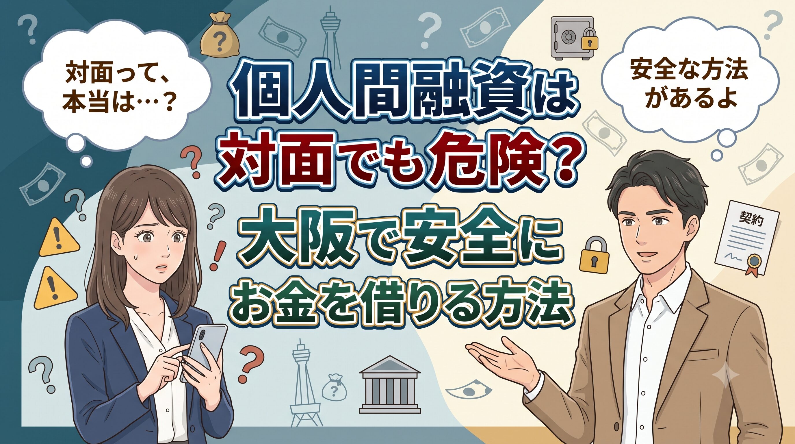 個人間融資は対面でも危険？大阪で安全にお金を借りる方法