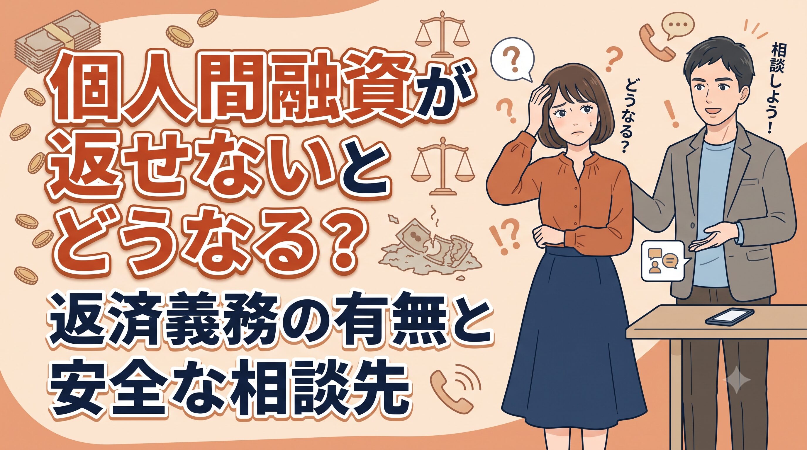 個人間融資が返せないとどうなる？返済義務の有無と安全な相談先