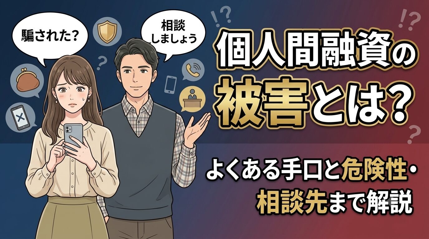個人間融資の被害とは？よくある手口と危険性・相談先まで解説