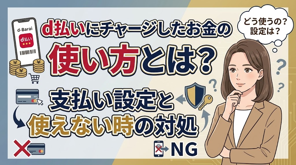 d払いにチャージしたお金の使い方とは？支払い設定と使えない時の対処