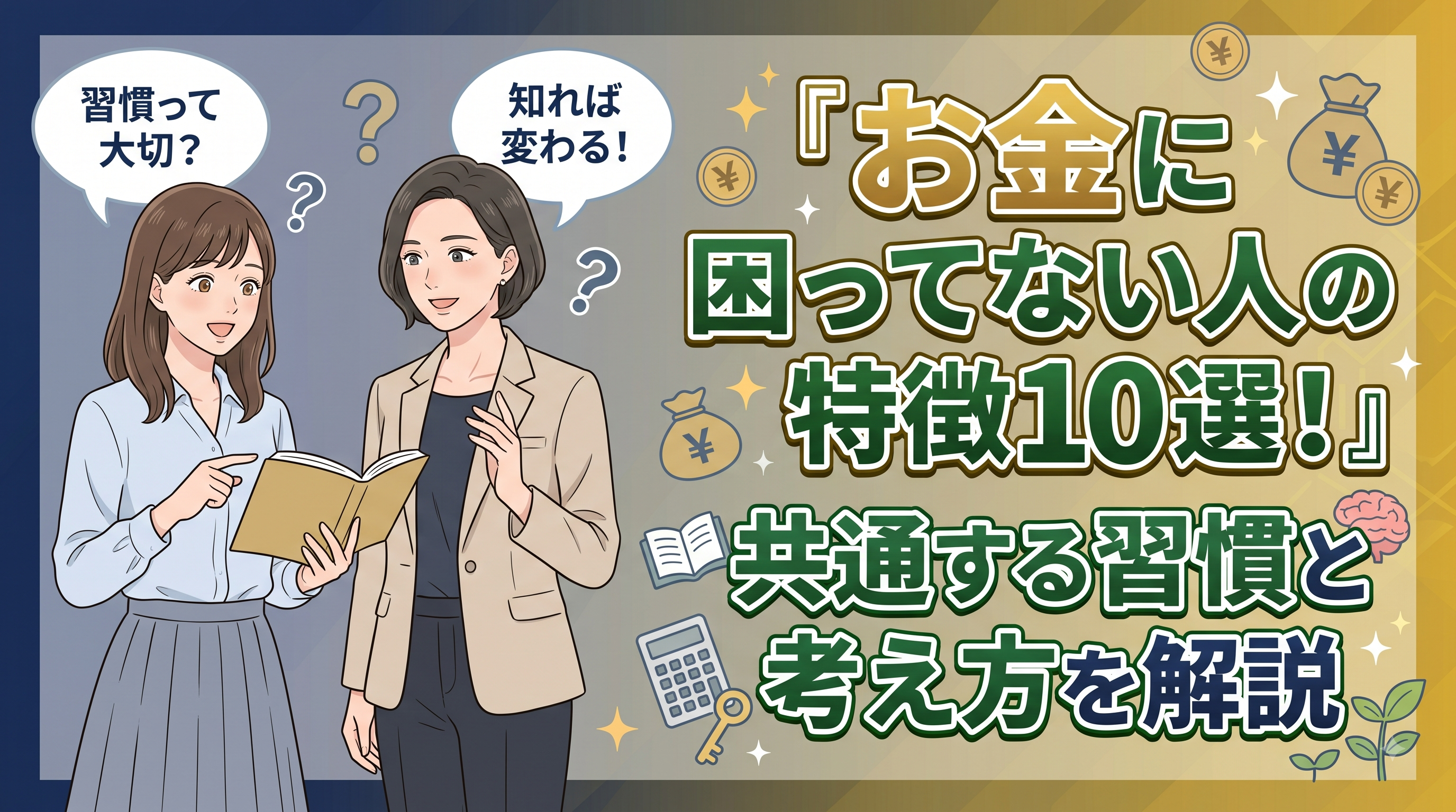 お金に困ってない人の特徴10選！共通する習慣と考え方を解説