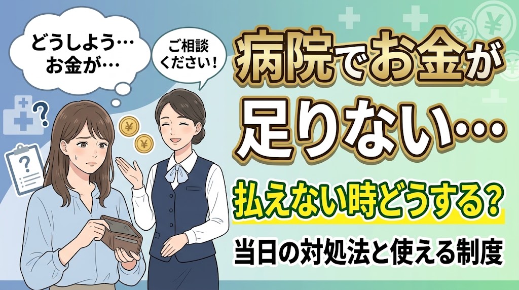病院でお金が足りない…払えない時どうする？当日の対処法と使える制度