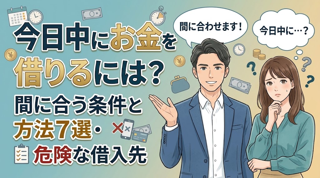 今日中にお金を借りるには？間に合う条件と方法7選・危険な借入先